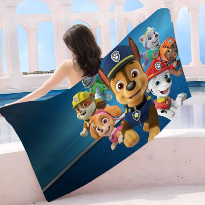 TV Paw Anime P-Patrols Anime Beach Swimming Towel Soft Absorbent Washcloth Children's Gifts For Kids Travel Camping Gym