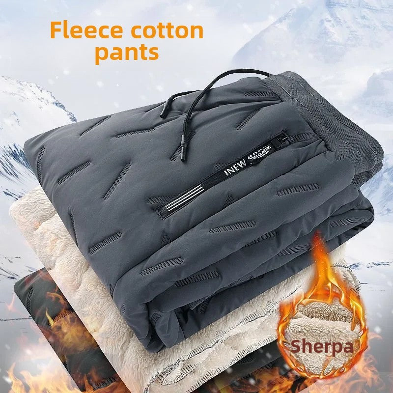Ladies Thickened Cotton Pants Winter Outdoor Wear Lamb Velvet Fleece Lined Loose Casual Warm Slimming Snow Pants