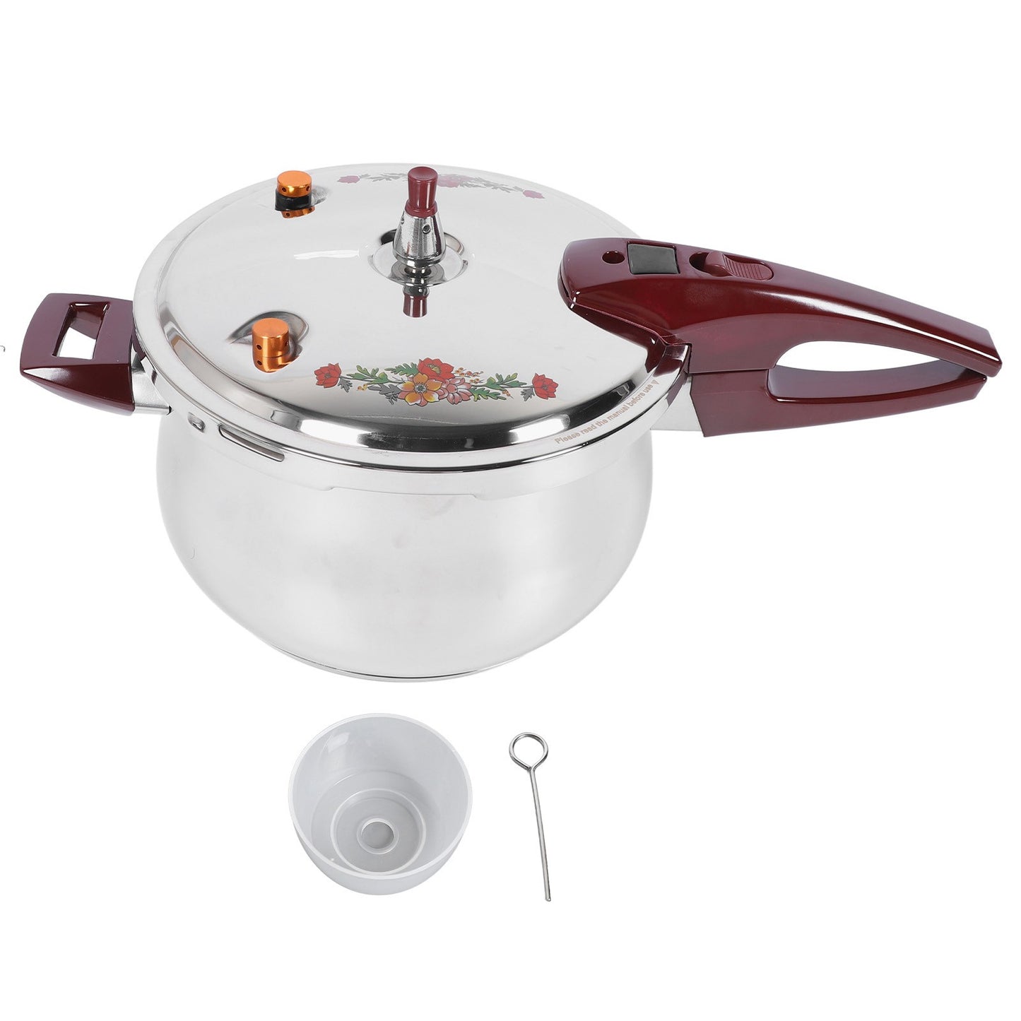 11L Pressure Cooker 80KPA Stainless Steel Multifunctional Multiple Security Guard with Ergonomic Handle Stovetop Pressure Cooker