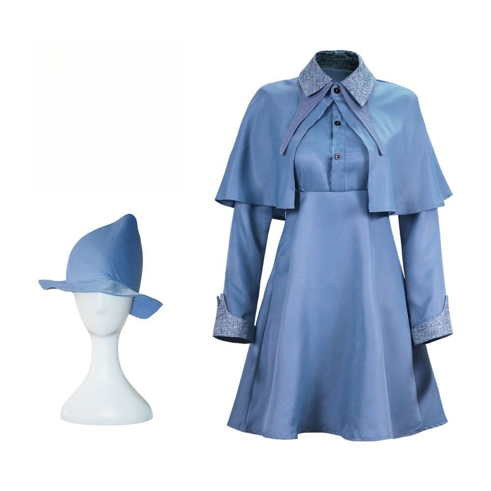 Movies Fleur Isabelle Delacour Cosplay Costumes Magic School Fleur Uniform Dress Hat for Women Girls Halloween Carnival Costume
