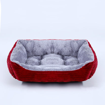 Cama para Cães e Gatos, Quadrada, Pelúcia, Canil, Sofá-Cama para Cães de Porte Médio e Pequeno, Almofada Calmante para Pets, Casa, Artigos para Animais de Estimação, Inverno