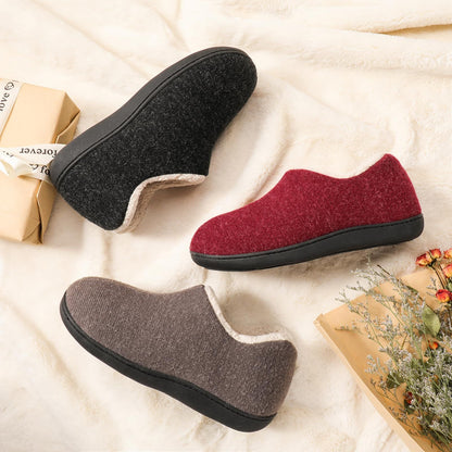 Kidmi Women's Cozy Faux Fleece Slippers Classic Plush Women Shoes Outdoor Closed Non-Slip Rubber Shoes Winter Women House Shoes