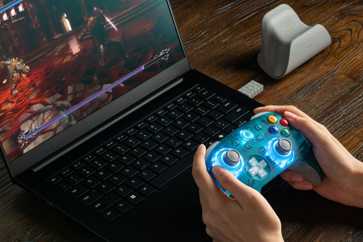 8BitDo Ultimate 2 Wireless Game Controller for Windows 10/11 2.4G Gamepad TMR Joystick with Charging Dock for Android PC Steam