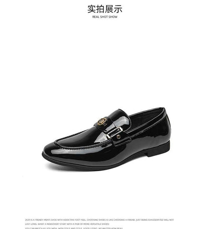 New Black Loafers Men Slip-On Round Toe Fashion Mens Dress Shoes Free Shipping Wedding Shoes for Men Size 38-47