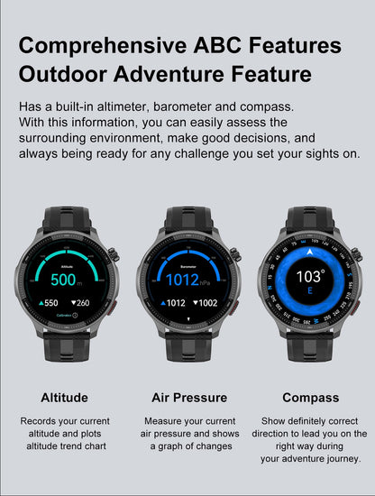 NOVO GPS Mapas Offline Smart Watch 1.43" AMOLED Militar Esportivo Smartwatch 4GB Memória Reprodutor de Vídeo Pulseira à Prova D'água 30m Natação