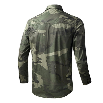 Military Camouflage Shirt Men Long Sleeve Shirts Spring Autumn Camo Cargo Shirts Male Fashion Casual Blouse