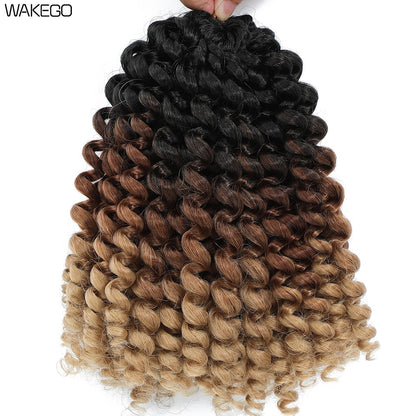 1-4 Pacotes 2X Ringlet Wand Curl Jamaican Bounce 8 polegadas Sintético Wand Curl Twist Braids Hair Crochet Cabelo Cacheado Extensões 20 Raízes