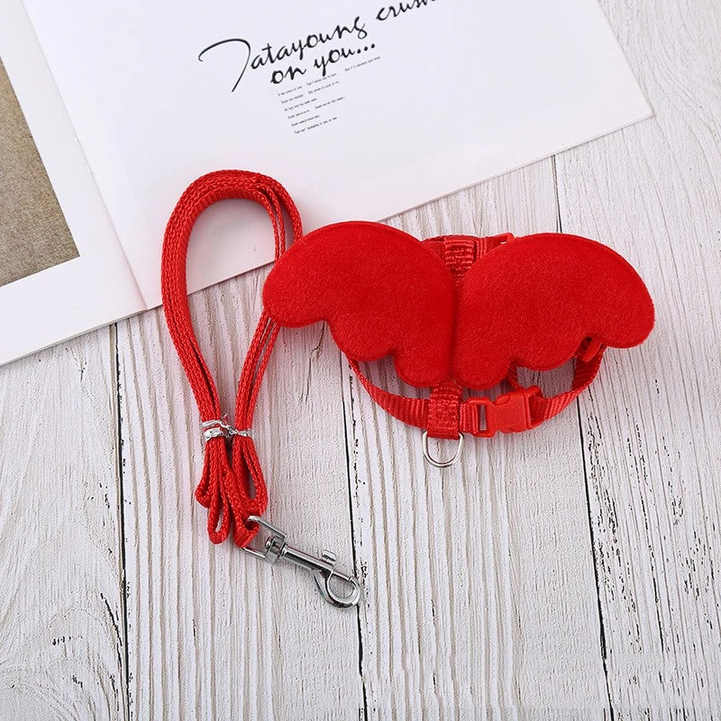 Cute Wing Duck Leash Pet Cat Harness Safety for Puppy Dog Kitten Adjustable Walking Towing Rope Pet Supplies, Small Animals