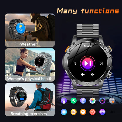 2025 T-REX3 1000mAh Grande Bateria Durável Relógio Inteligente Adulto GPS Lanterna Forte 10ATM À Prova D'água Chamada BT Smartwatch Esportivo Masculino