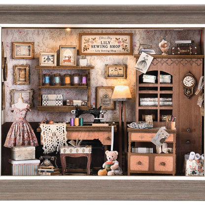 DIY Book Nook Bookshop Kit Photo Miniature Wooden Dollhouse with Light Bookshelf Insert 3D Puzzle Decor for Gift Owl Bookstore
