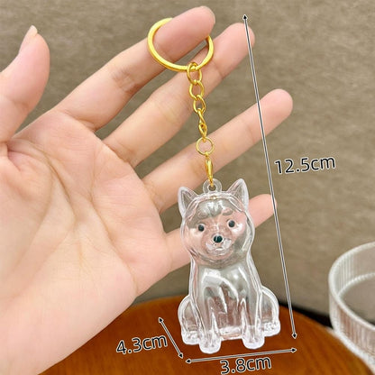 Dog Hair Collection Pendant Hair Storage Box Charm Pet Cute Keychains Clear Plastic Pet Hair Capsule Souvenirs DIY Gifts