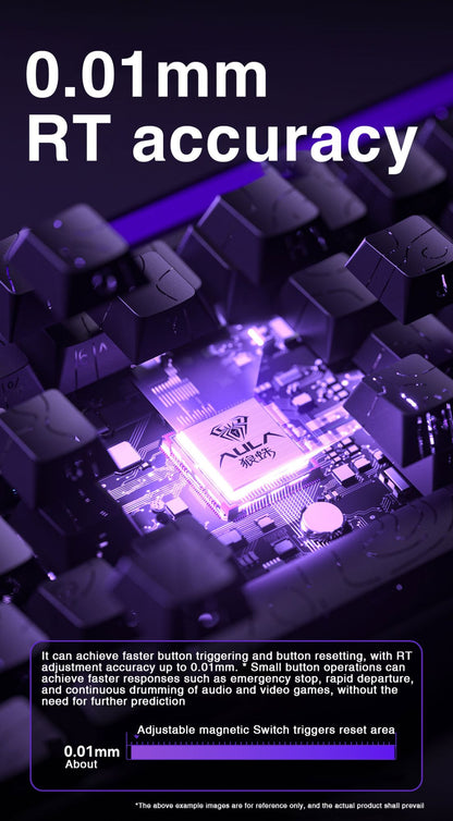 Teclado AULA HERO 68HE com Switch Magnético, Rapid Trigger, 8K de Retorno, Teclado Gamer de Esports, RGB com Fio