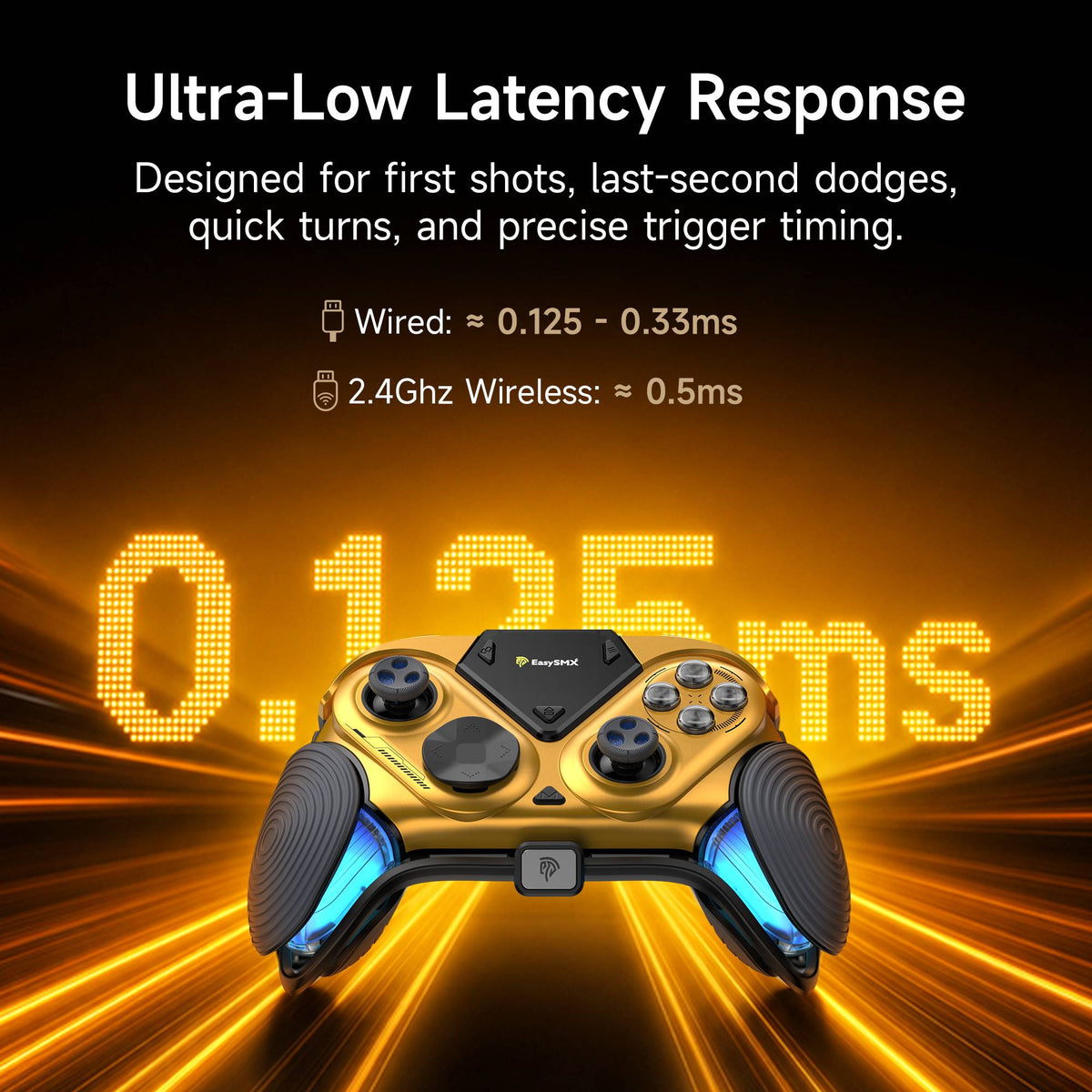 EasySMX Dune 8K Wireless Gamepad Controller, TMR Joysticks, LCD Screen, Hall Effect Triggers for PC/Steam/Switch/Phone