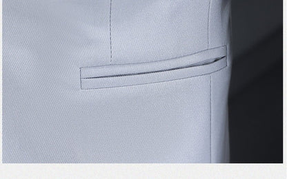 High-quality, fashionable, stylish, versatile and trendy business casual suit men's solid color fitted top
