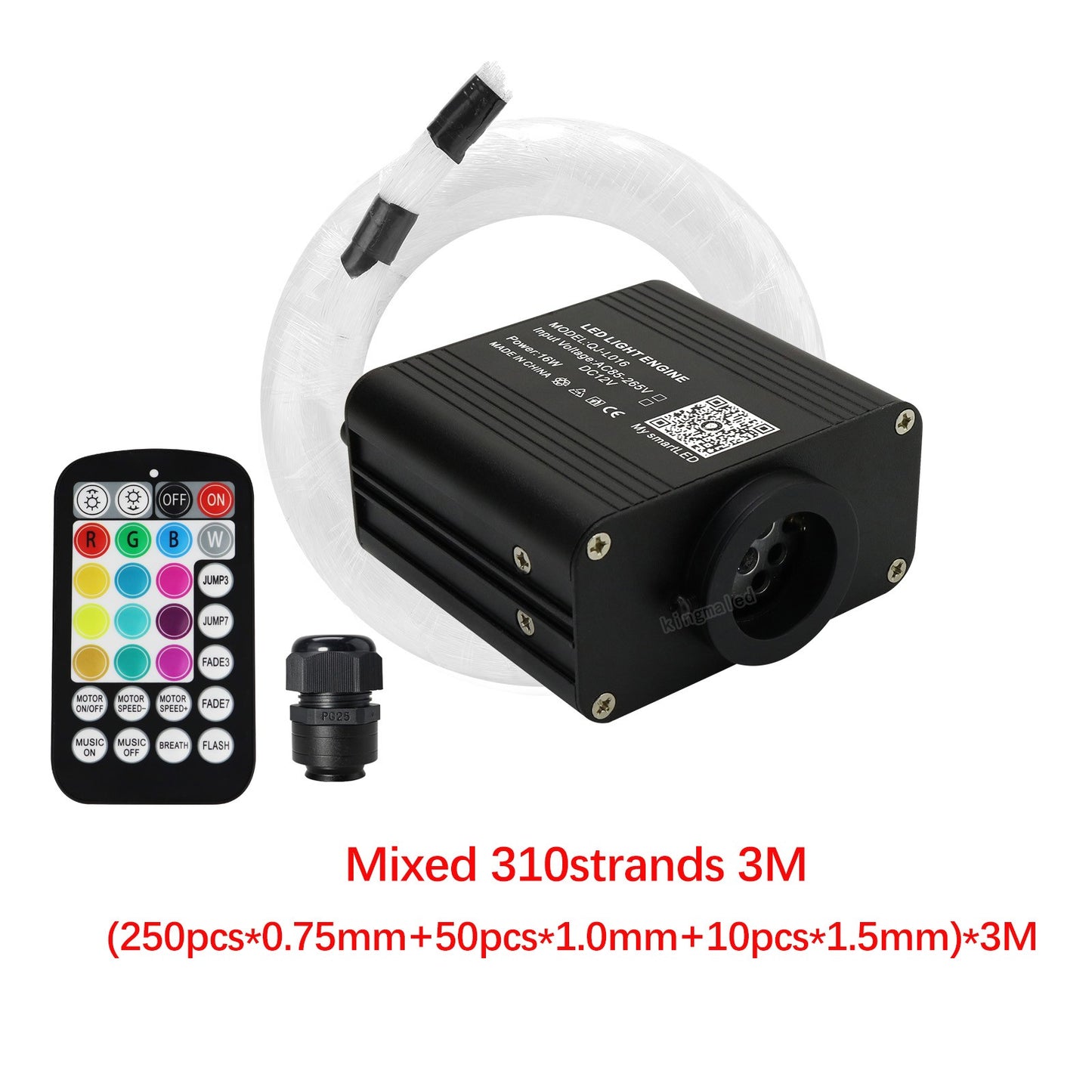 New 16W Twinkle RGBW Fiber Optic Star Ceiling Lights Kit Smart APP Sound Control LED Engine for Car Starry Sky Fiber Optic Light