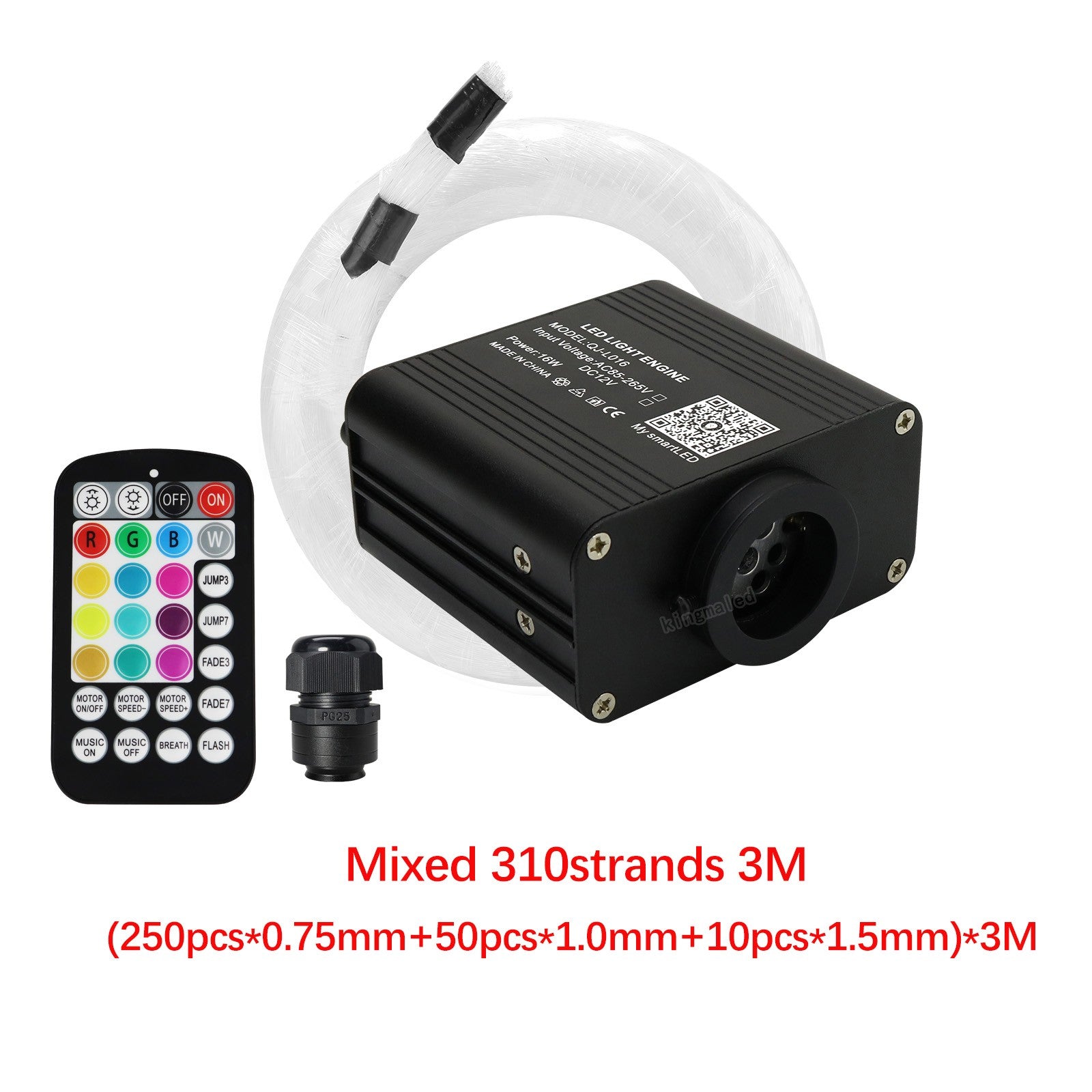 New 16W Twinkle RGBW Fiber Optic Star Ceiling Lights Kit Smart APP Sound Control LED Engine for Car Starry Sky Fiber Optic Light