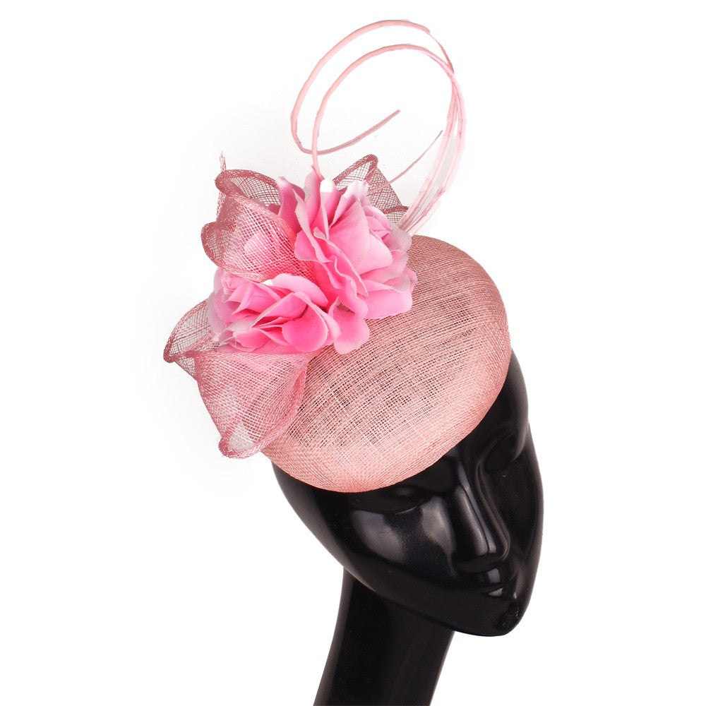 Fascinator de Casamento Sinamay de 4 Camadas de Ótima Qualidade Chapéu para Casamento Elegante Mulheres Moda Acessório de Cabelo Chapeau de Festa e Jantar