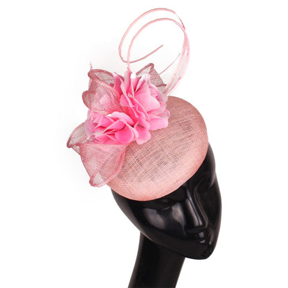 Fascinator de Casamento Sinamay de 4 Camadas de Ótima Qualidade Chapéu para Casamento Elegante Mulheres Moda Acessório de Cabelo Chapeau de Festa e Jantar