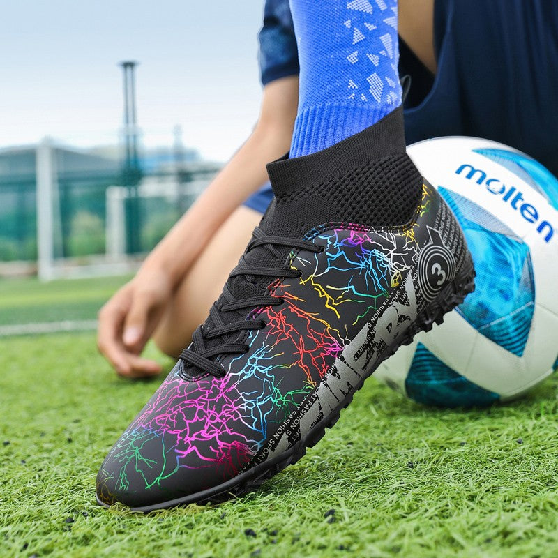 New Football Boots For Man, High Top FG/TF Soccer Shoes High Quality Kids Anti-Slip Grass Training Soccer Cleats Wide Size 31-48