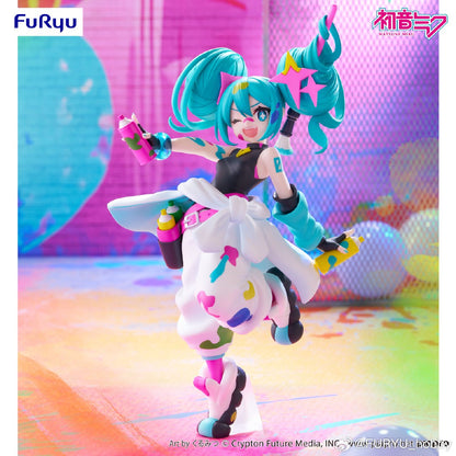 Figura de Anime Hatsune Miku 19cm Paint Girl Original Genuína FuRyu Trio-Try-iT Brinquedos Colecionáveis de Presente para Crianças