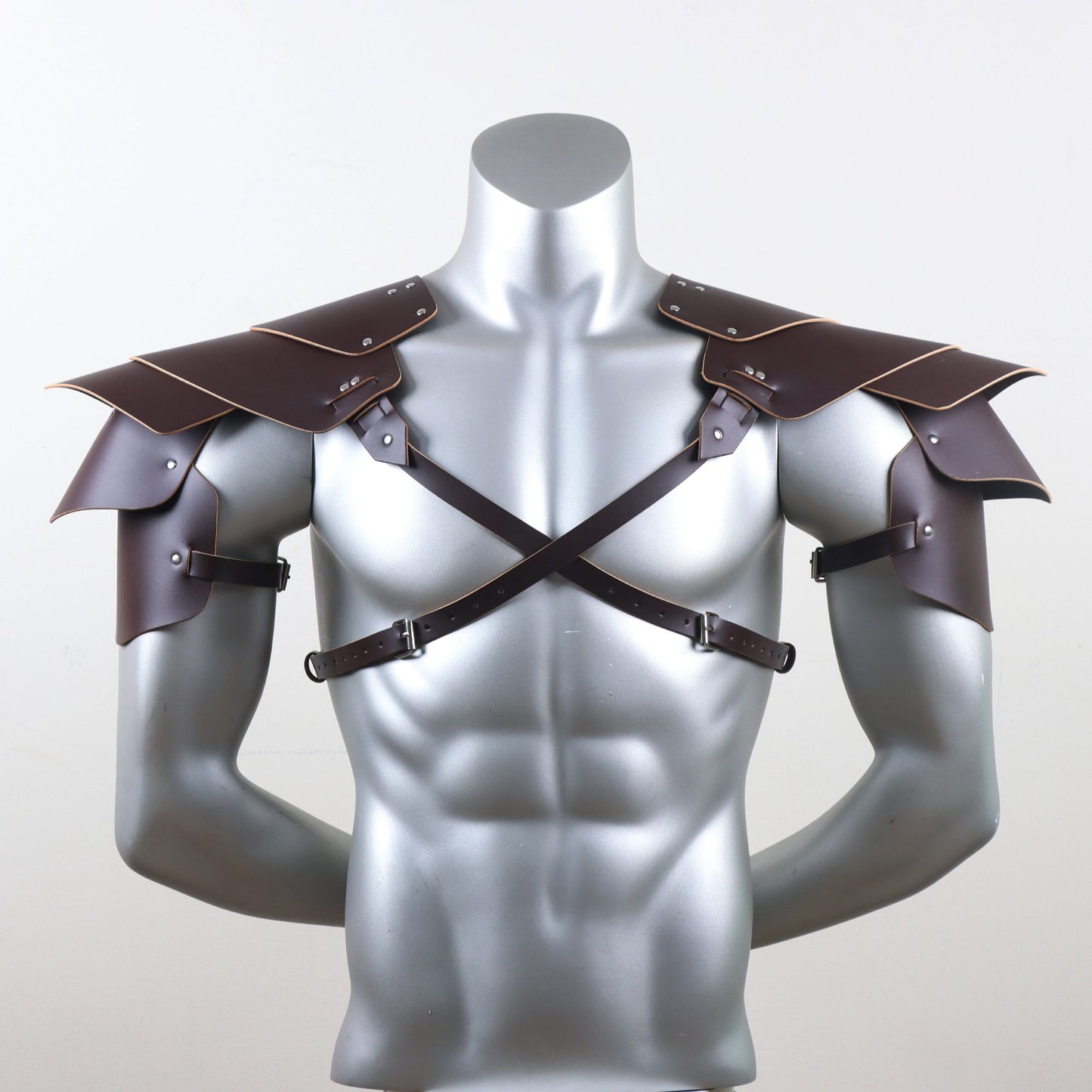 Medieval Viking Armor Leather Shoulder Harness Renaissance Style Cosplay Accessory, Adjustable Straps, Cool and Handsome Theme
