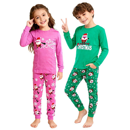 Boys Girls Christmas Long Sleeve Pajama Sets Kids Santa Claus Pjs Baby Pijamas Children Soft Sleepwear For "Merry Christmas";;VERDADEIRO;;"CR1707,10T