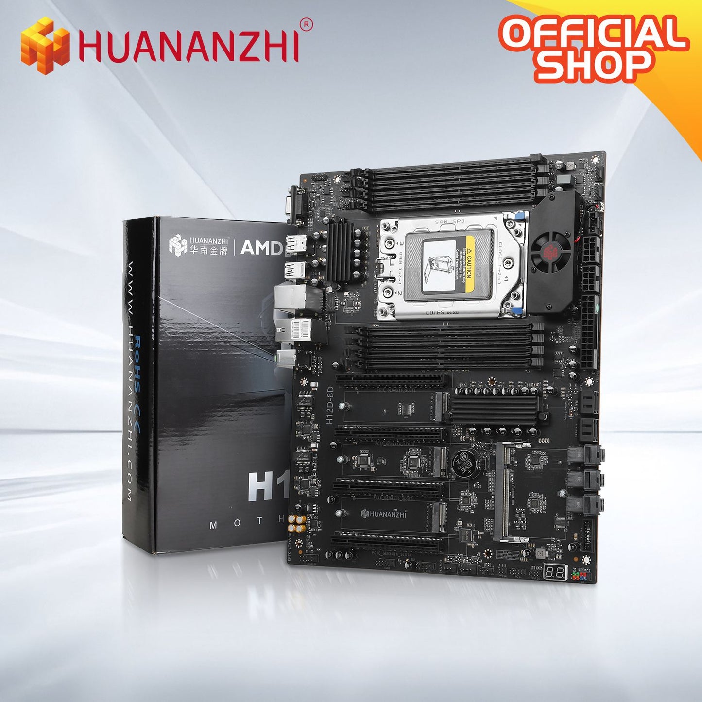 HUANANZHI H12D 8D AMD  Motherboard with BMC module support AMD EPYC 7002 7003 series CPU 8 channel memory Dual 2.5G network