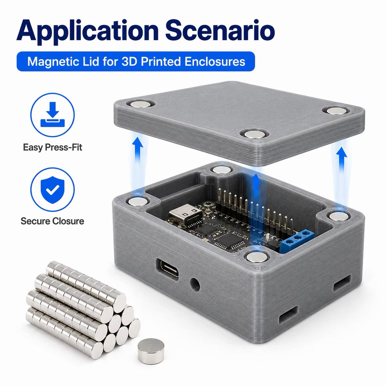 50 Pieces Magnets For 3D Printing,4x2 5x2 6x2 8x2 10x2mm Mini Magnets For 3D Printing,Refrigerator,Office, DIY, Crafts