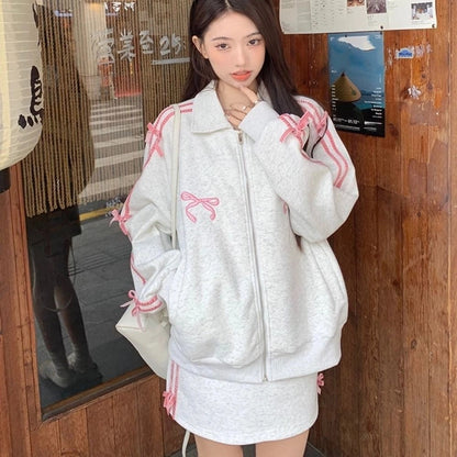 Lapel Collar Long Sleeved Hooded Y2k Sweet Korean Ins Sweatshirts for Women Clothing Loose Autumn Zipper Coat Top Women