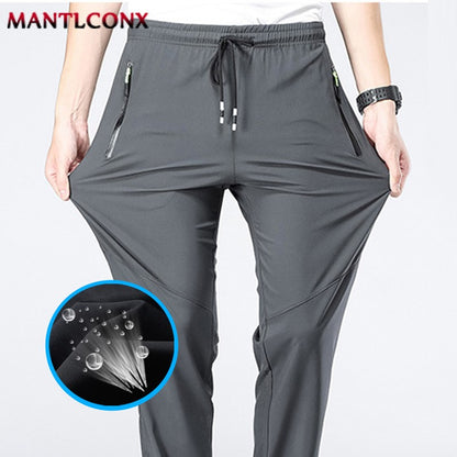 Calças Casuais Masculinas Respiráveis Secagem Rápida Reta Cós Elástico Jogger Moletom Coreano Clássico Esportivo Plus Size 4XL 5XL