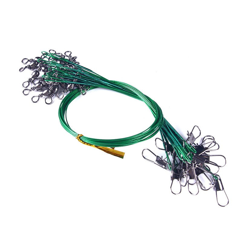 Linha de Pesca de Aço Anti-Mordida com Força de Tração Super Forte, Líder de Aço com Gira Giratória, Chumbada de Pesca 200/100/60/20Pcs