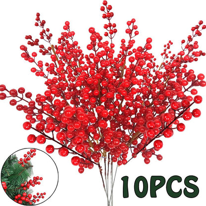 Christmas Simulation Berry Berries  Artificial Flower Fruit Cherry Plants Home Christmas Party Decoration DIY Gift