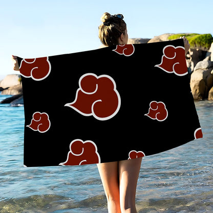 N-Naruto A-Akatsuki Anime Beach Swimming Towel Soft Absorbent Washcloth Children's Gifts for Kids Travel Camping Gym