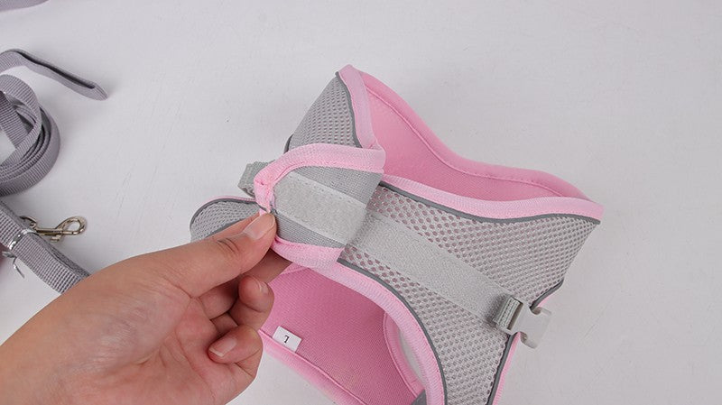 Conjunto de Coleira e Peitoral para Cães Pequenos Ajustável Peitoral Colete para Cães e Gatos Filhotes Bulldog Francês Chihuahua Pug Caminhada ao Ar Livre Guia Coleira