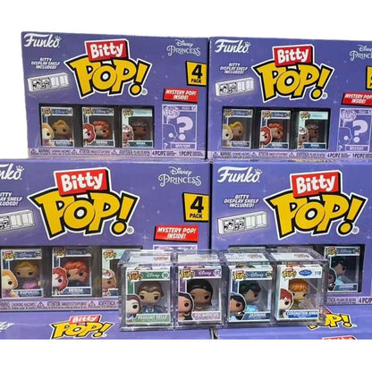 Funko Bitty Pop Disney Cinderella Snow White Princess Blind Box 4 Pack Mini Action Figure Collect Limited Model Toys Girl Gifts