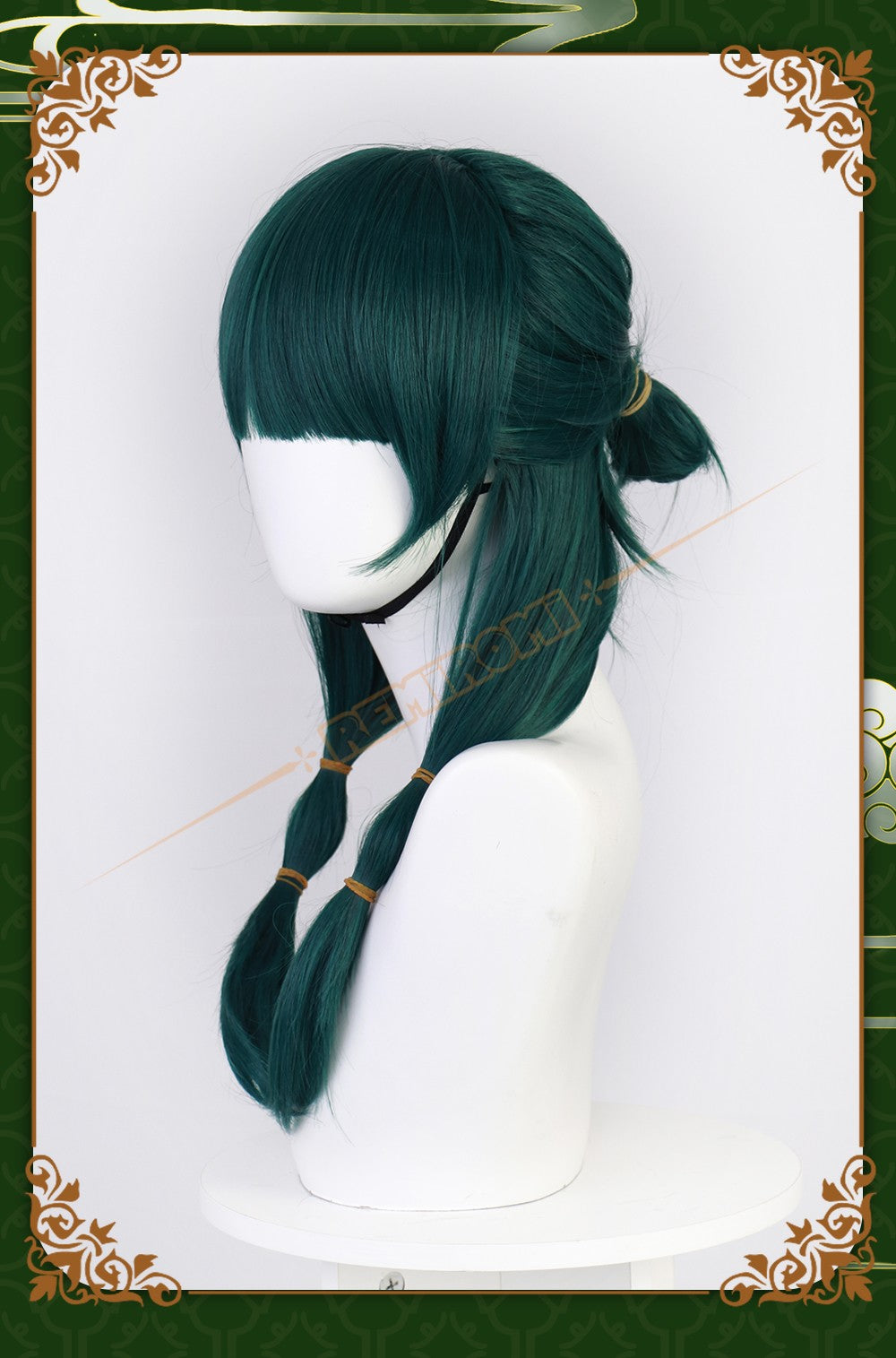 Peruca de Cosplay Maomao Sintética Anime The Apothecary Diaries Cabelo Verde 2 Estilos Kusuriya no Hitorigoto Grampo de Cabelo Touca + Touca de Peruca