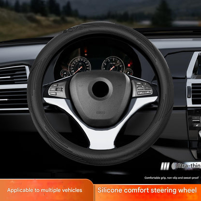 Capa de volante de silicone universal para carro redondo quatro estações