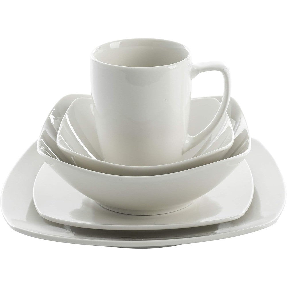 Gibson Home Zen Buffetware 39 Piece Dinnerware Set , White