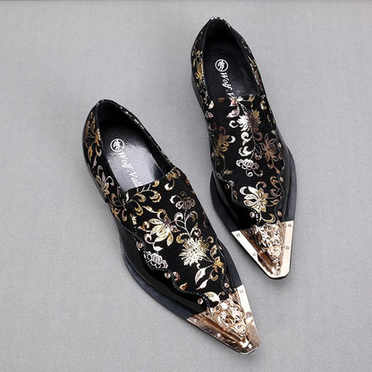 luxury mens shoes Stick diamond red  metal pointed party wedding Dress shoes man