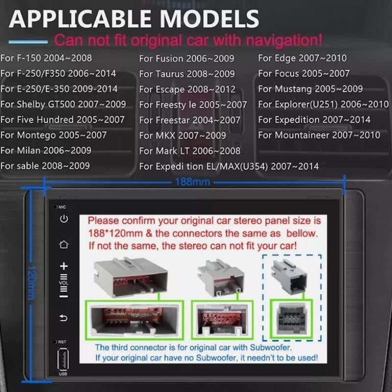 7inch Android 13 AHD Camera Car Stereo Radio +2+32G Microphone GPS Navi For 2013 2014 Ford F-150 Raptor GPS FM Player