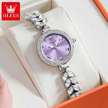 OLEVS 9971 Women Watch Luxury Brand Quartz Watch Fashion Unique Design Diamond Mermaid Bracelet Dress Watch Women Elegant Watch