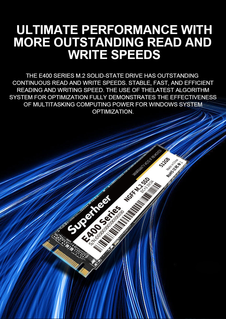SSD SUPERHEER M.2 SATA 512 GB SATA3 Solid State Drive 256 GB 128 GB 1 TB 2 TB 2280 mm NGFF Disco Rígido para Notebook