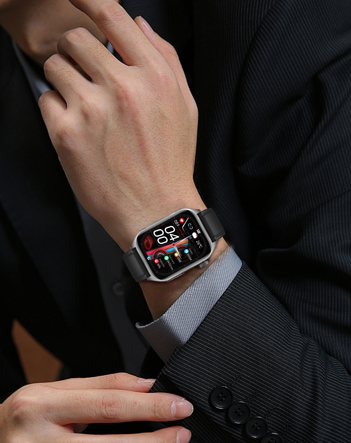 2025Novo 650nm Laser Condicionamento Safira Vidro Smart Watch Homens ECG Frequência Cardíaca Micro Exame Físico Saúde Smartwatch Temperatura