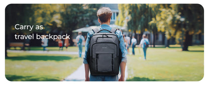 BAGSMART 17" Wheeled Laptop Backpack 40L Carry-On Water-Resistant Rolling Trolley Bag for Travel Work College Men Women