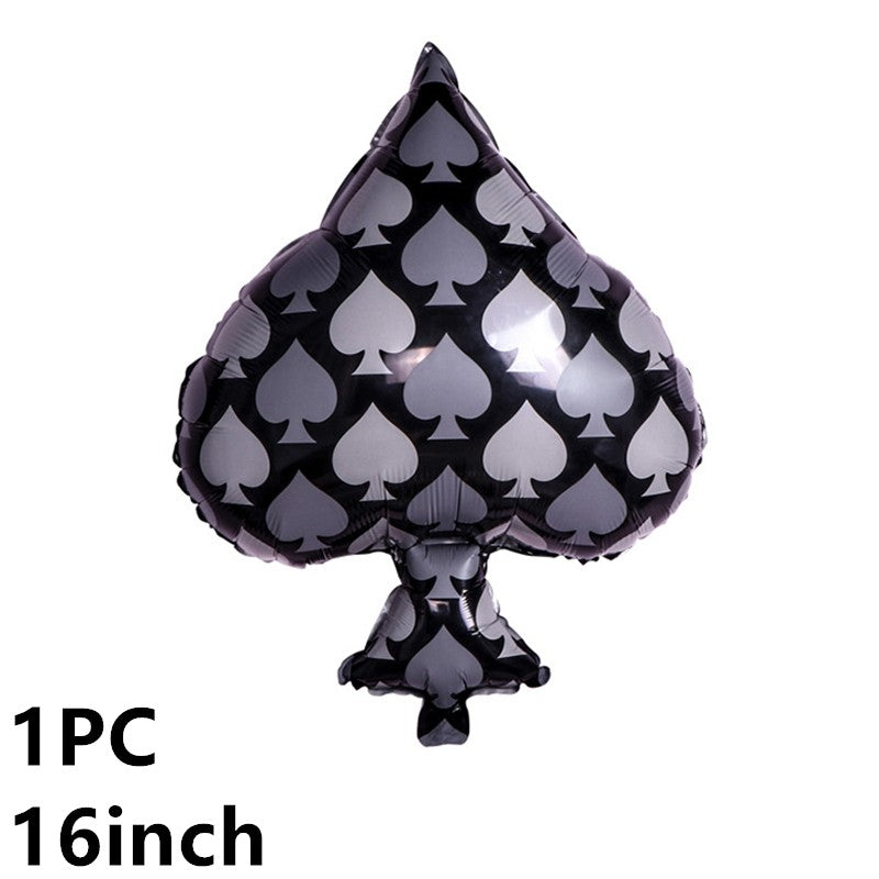 2/12PC 12/18Inch Poker Casino Latex balloon aluminum foil balloons Wedding Christmas Party Baby Shower Birthday Decoration