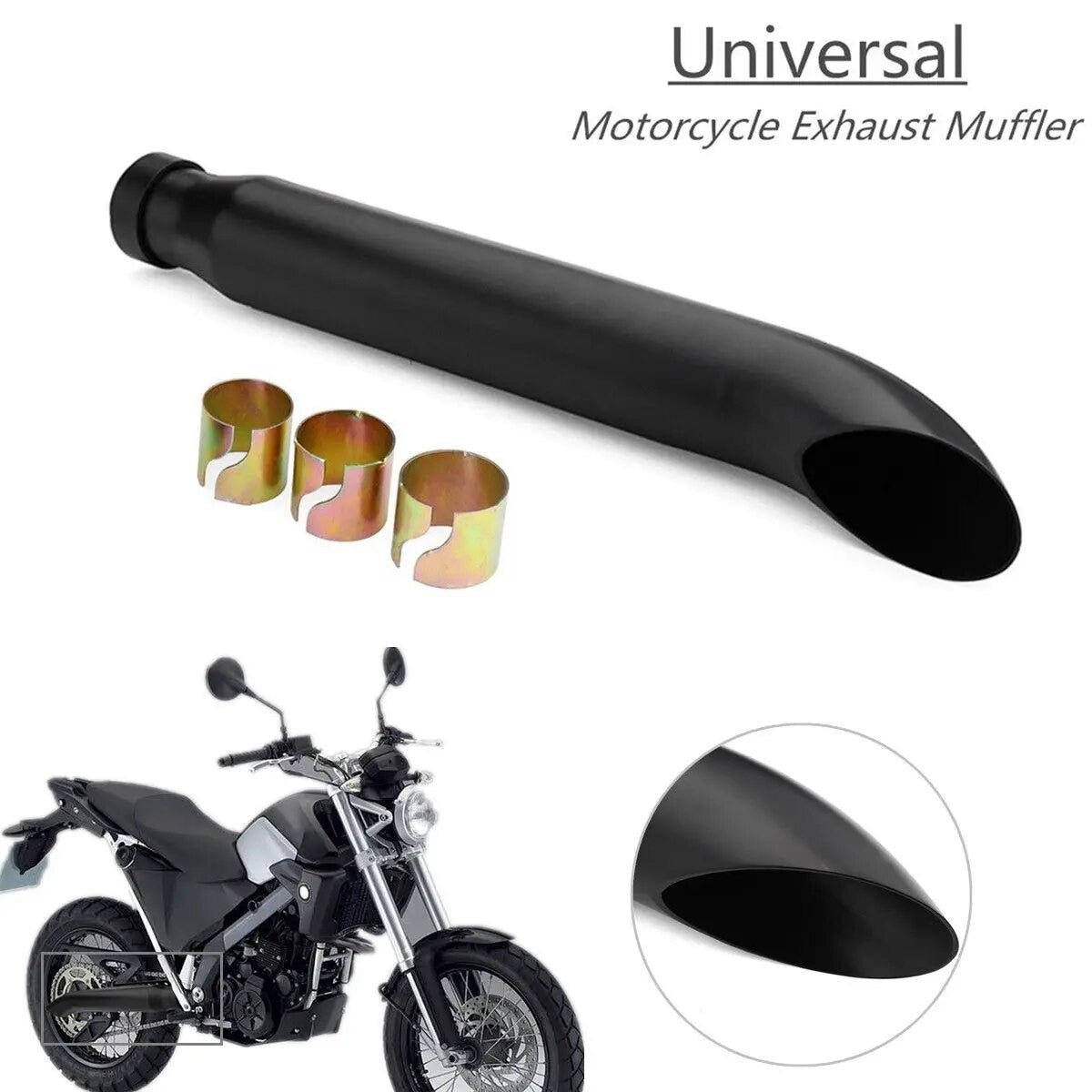 Motorcycle Exhaust Muffler Retro Vintage Classic Electroplating Escap Moto for Cafe Racer Bobber Chopper Custom