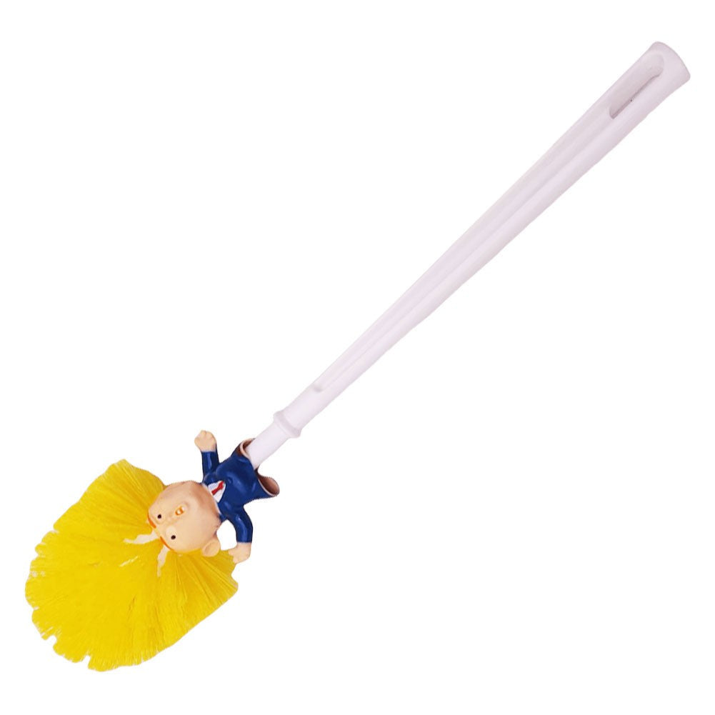 Funny Toilet Cleaning Brush Novelty Donald Bathroom Toilet Brush with Holder Toilet Bowl Brush Gift Household Accessories