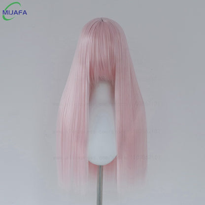 Peruca de Cosplay Longa e Lisa de Altíssima Qualidade, 400g, 48 Cores, 60cm, com Franja, Resistente ao Calor, Perucas Anime + Touca de Peruca