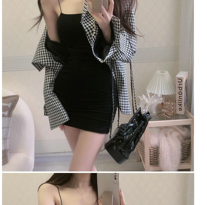 Elegant Solid Sling Sleeveless Type A Sheath Mini Short Dresses Summer New Sexy
