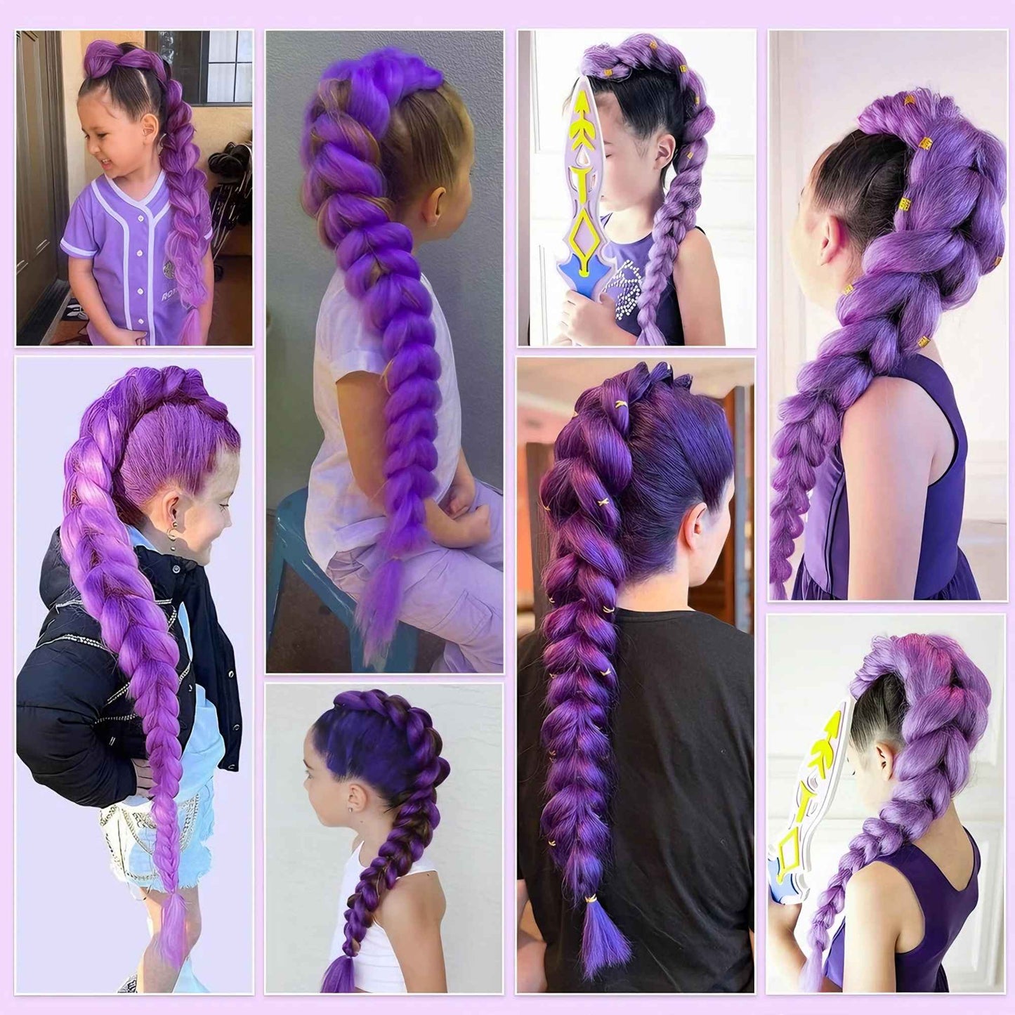 Peruca Cosplay Roxa Temática Wigundle para Personagem de Quadrinhos Festa de Halloween Encenação Peruca Sintética Resistente ao Calor Presente de Feriado Diário